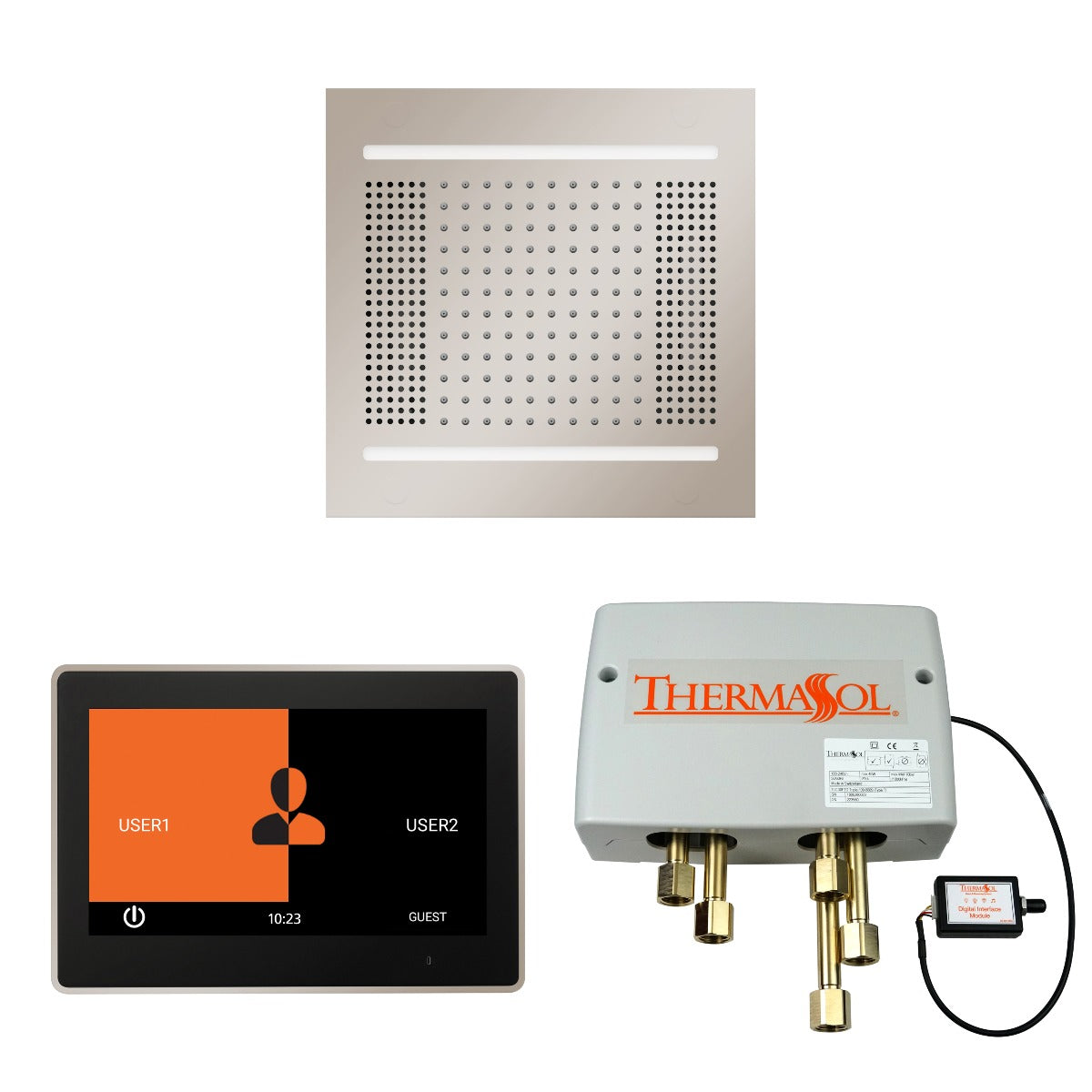ThermaSol Wellness HydroVive 14 Shower Package with 10" ThermaTouch Square ThermaSol