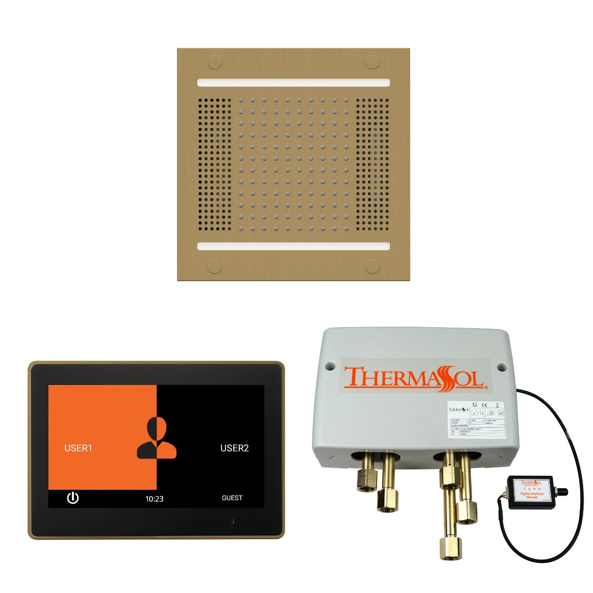 ThermaSol Wellness HydroVive 14 Shower Package with 10" ThermaTouch Square ThermaSol