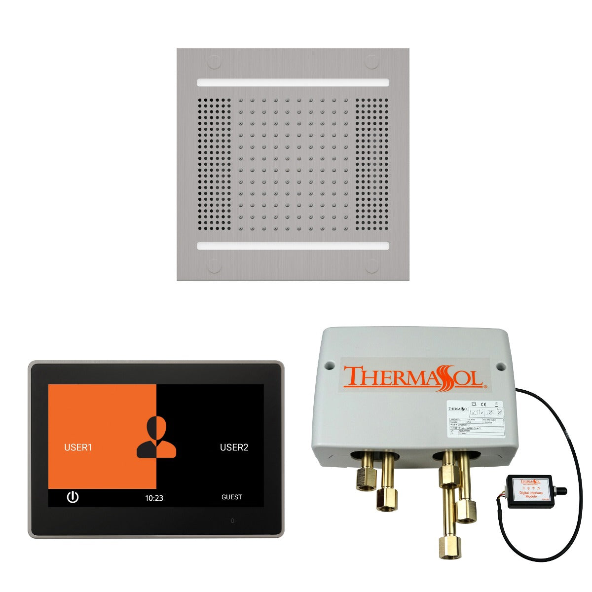 ThermaSol Wellness HydroVive 14 Shower Package with 10" ThermaTouch Square ThermaSol