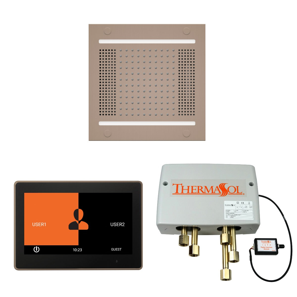 ThermaSol Wellness HydroVive 14 Shower Package with 10" ThermaTouch Square ThermaSol