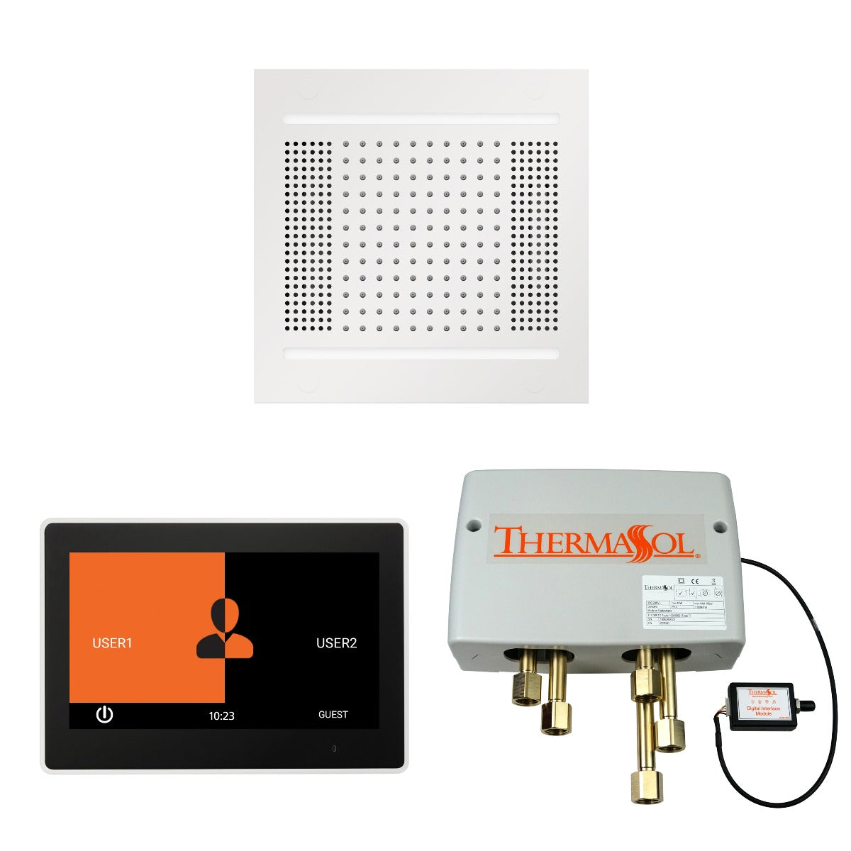 ThermaSol Wellness HydroVive 14 Shower Package with 10" ThermaTouch Square ThermaSol