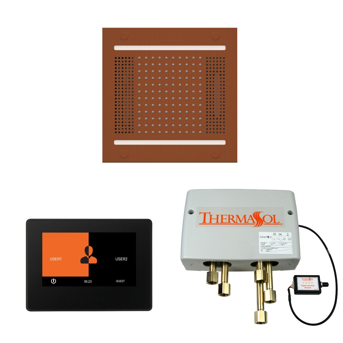 ThermaSol Wellness HydroVive 14 Shower Package with 7" ThermaTouch Square ThermaSol