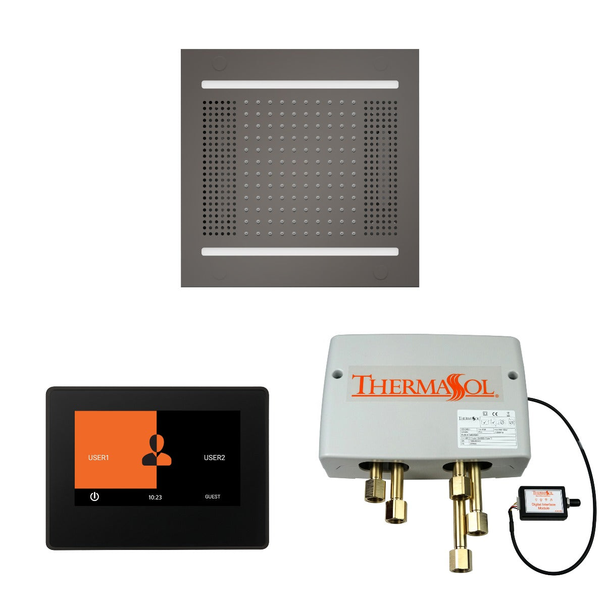 ThermaSol Wellness HydroVive 14 Shower Package with 7" ThermaTouch Square ThermaSol