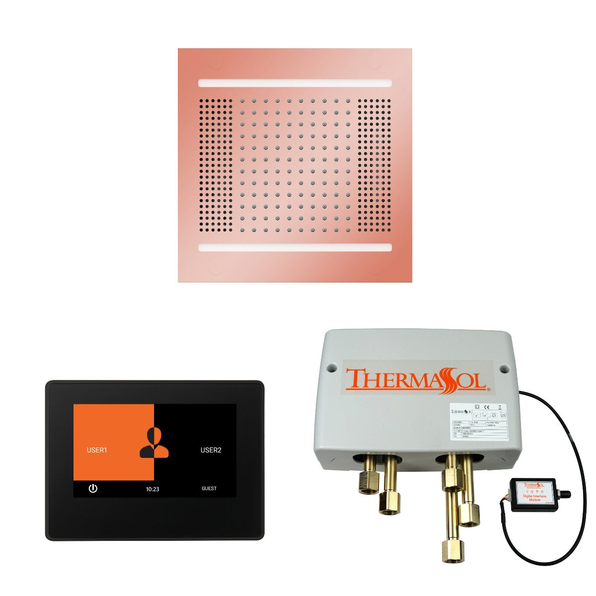 ThermaSol Wellness HydroVive 14 Shower Package with 7" ThermaTouch Square ThermaSol