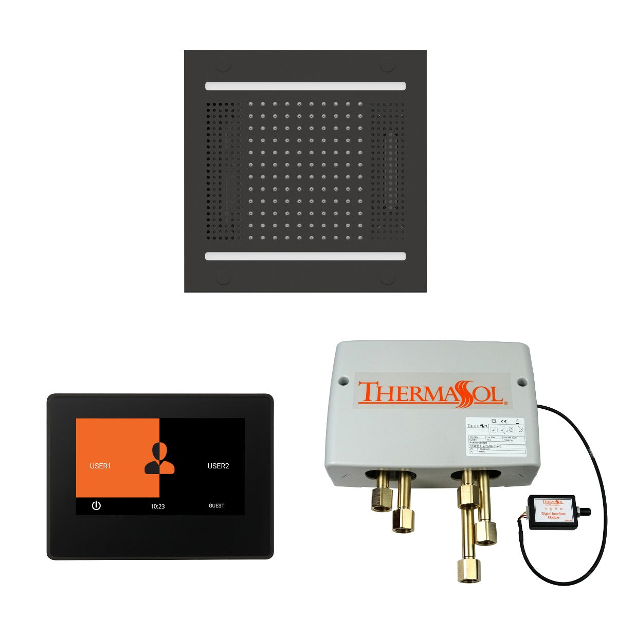 ThermaSol Wellness HydroVive 14 Shower Package with 7" ThermaTouch Square ThermaSol