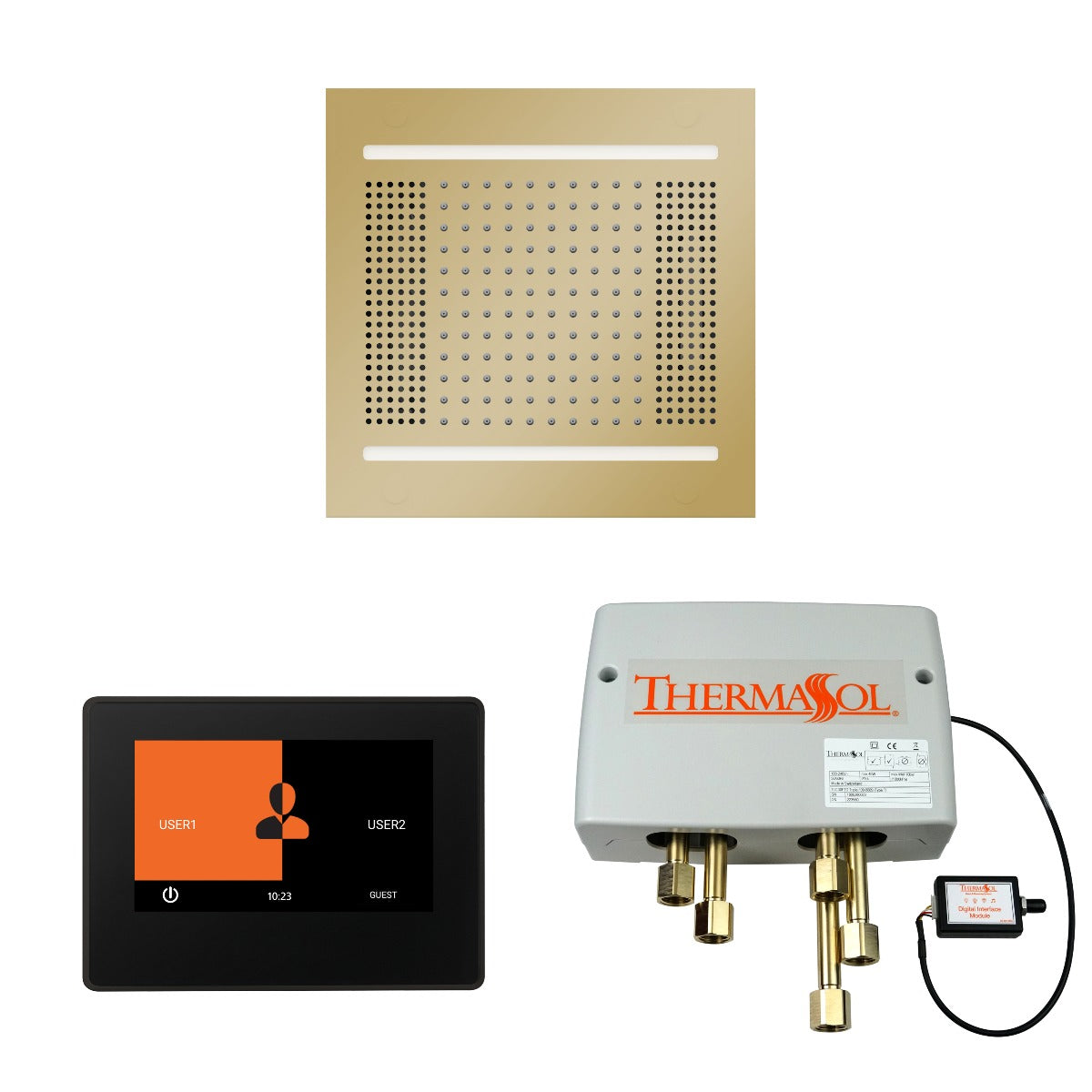 ThermaSol Wellness HydroVive 14 Shower Package with 7" ThermaTouch Square ThermaSol