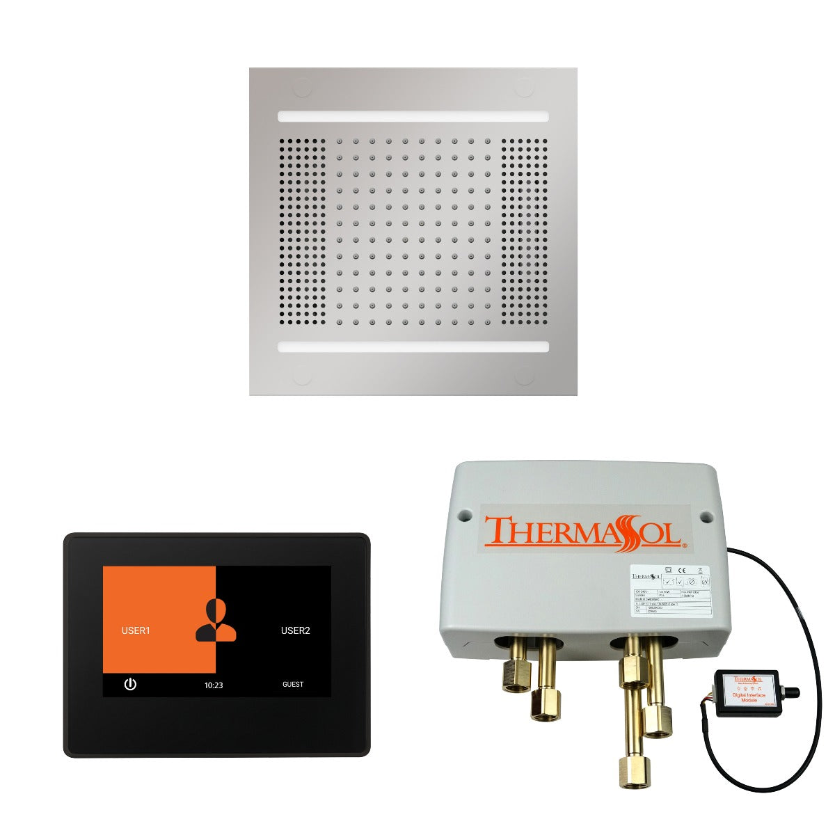 ThermaSol Wellness HydroVive 14 Shower Package with 7" ThermaTouch Square ThermaSol