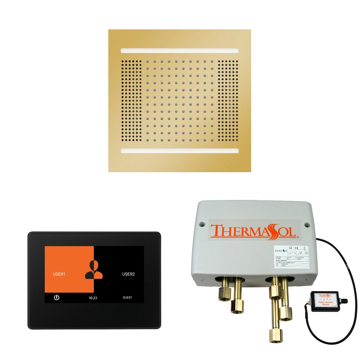 ThermaSol Wellness HydroVive 14 Shower Package with 7" ThermaTouch Square ThermaSol
