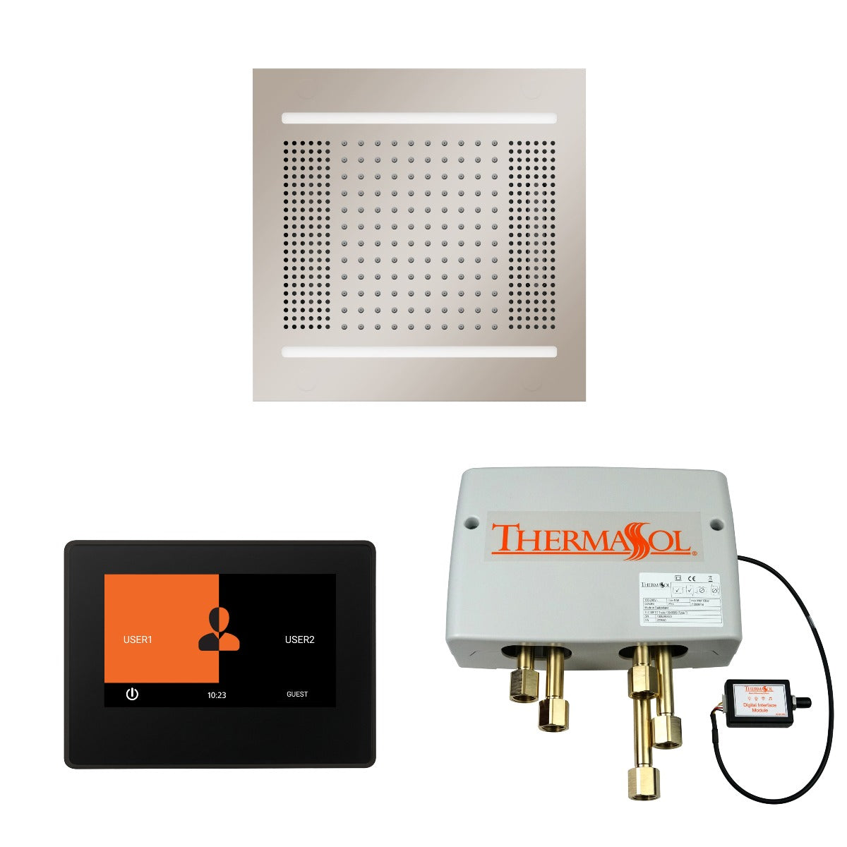 ThermaSol Wellness HydroVive 14 Shower Package with 7" ThermaTouch Square ThermaSol