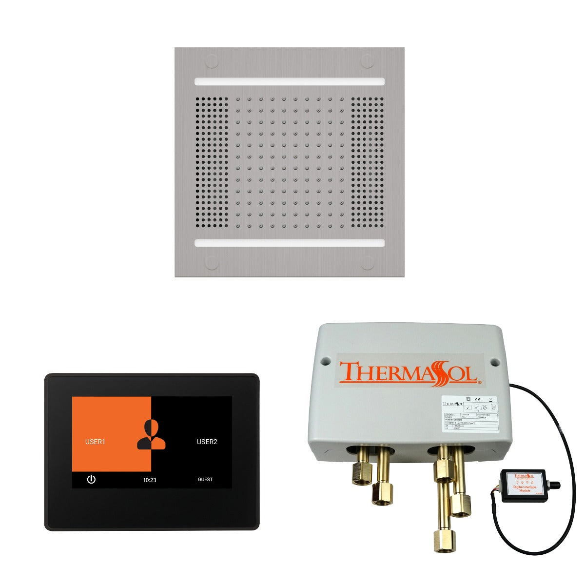 ThermaSol Wellness HydroVive 14 Shower Package with 7" ThermaTouch Square ThermaSol
