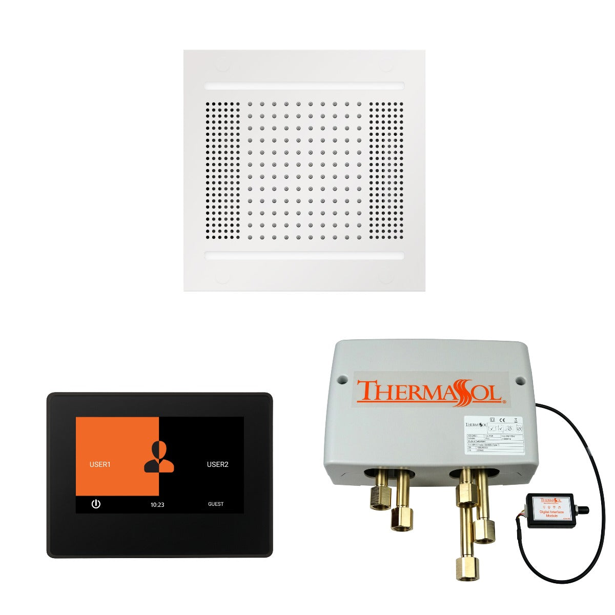 ThermaSol Wellness HydroVive 14 Shower Package with 7" ThermaTouch Square ThermaSol