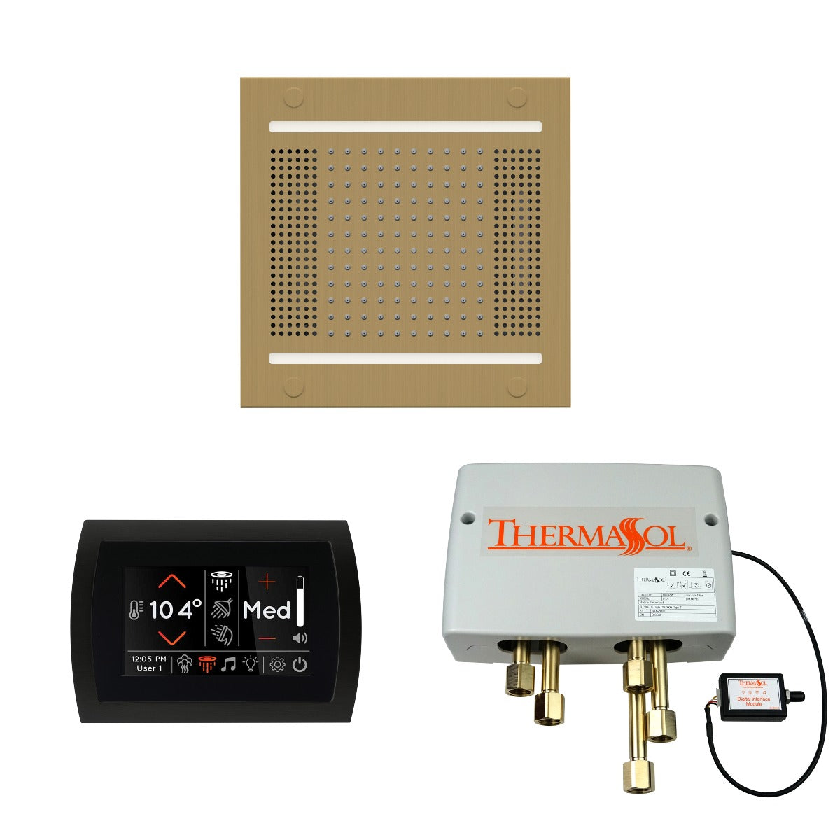 ThermaSol Wellness HydroVive 14 Shower Package with SignaTouch Round ThermaSol