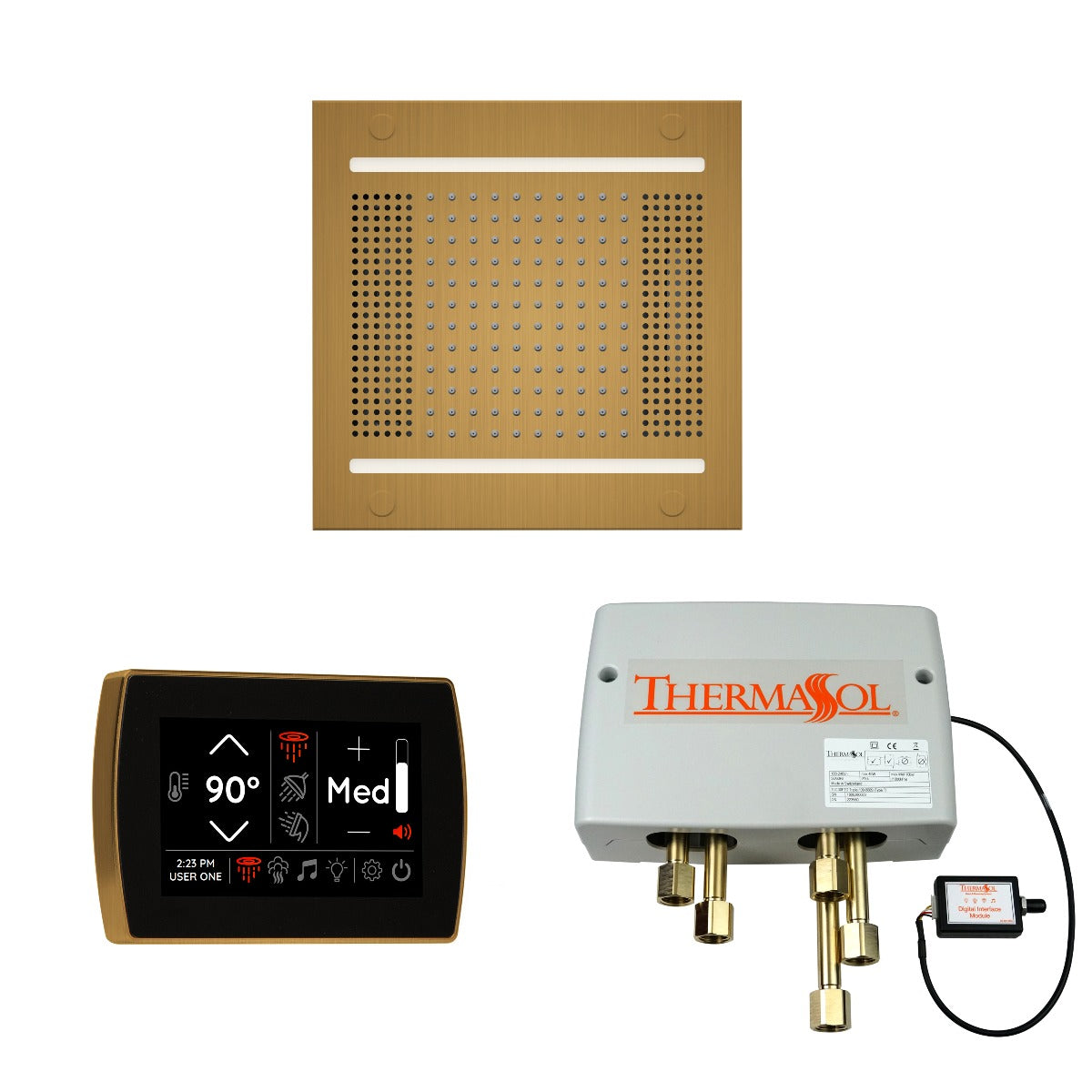 ThermaSol Wellness HydroVive 14 Shower Package with SignaTouch Square ThermaSol