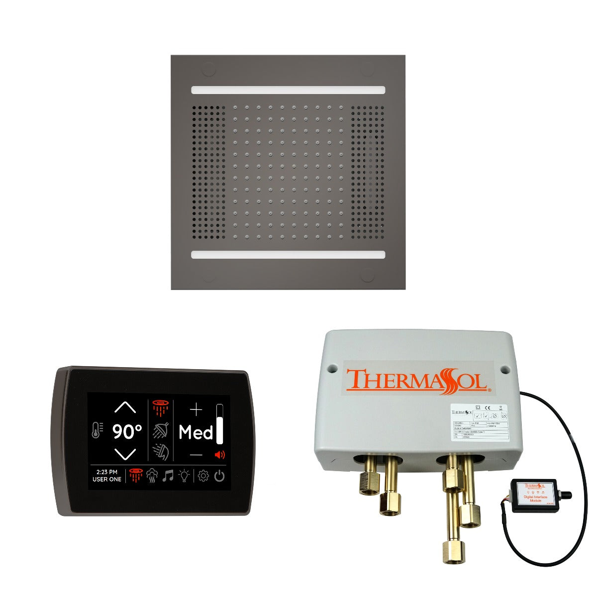 ThermaSol Wellness HydroVive 14 Shower Package with SignaTouch Square ThermaSol