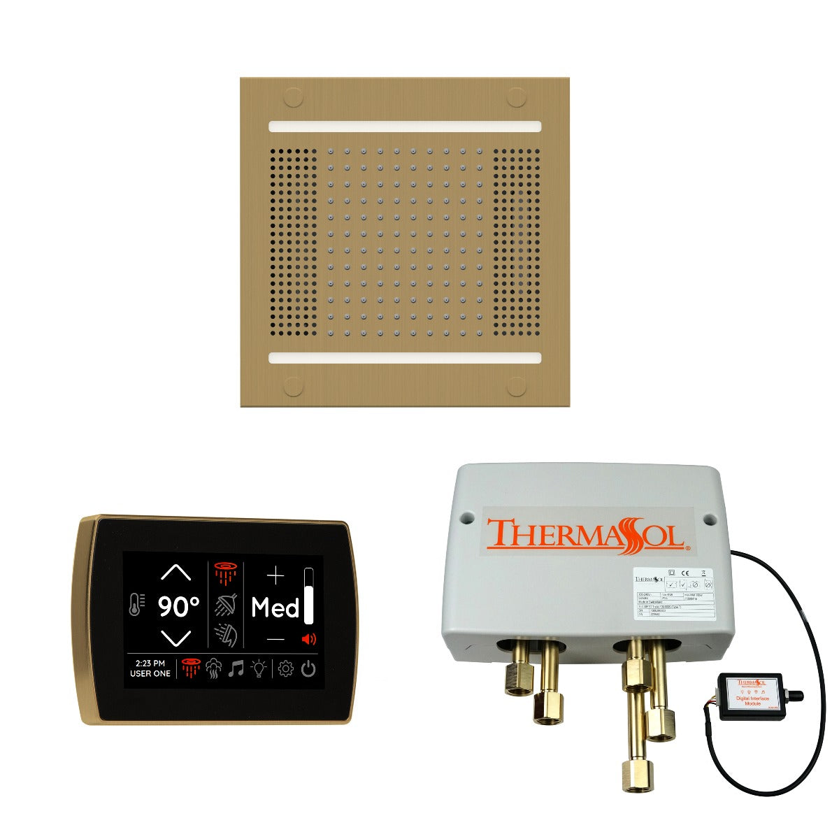 ThermaSol Wellness HydroVive 14 Shower Package with SignaTouch Square ThermaSol