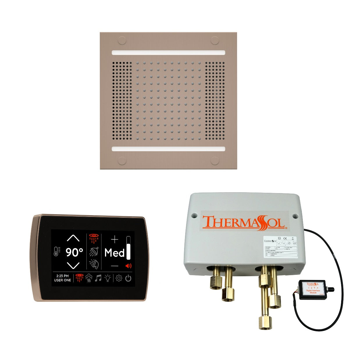 ThermaSol Wellness HydroVive 14 Shower Package with SignaTouch Square ThermaSol