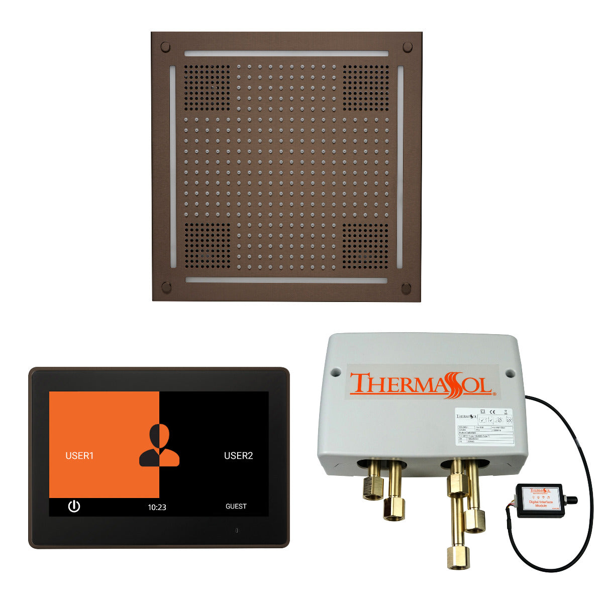 ThermaSol Wellness HydroVive Shower Package with 10" ThermaTouch Square ThermaSol