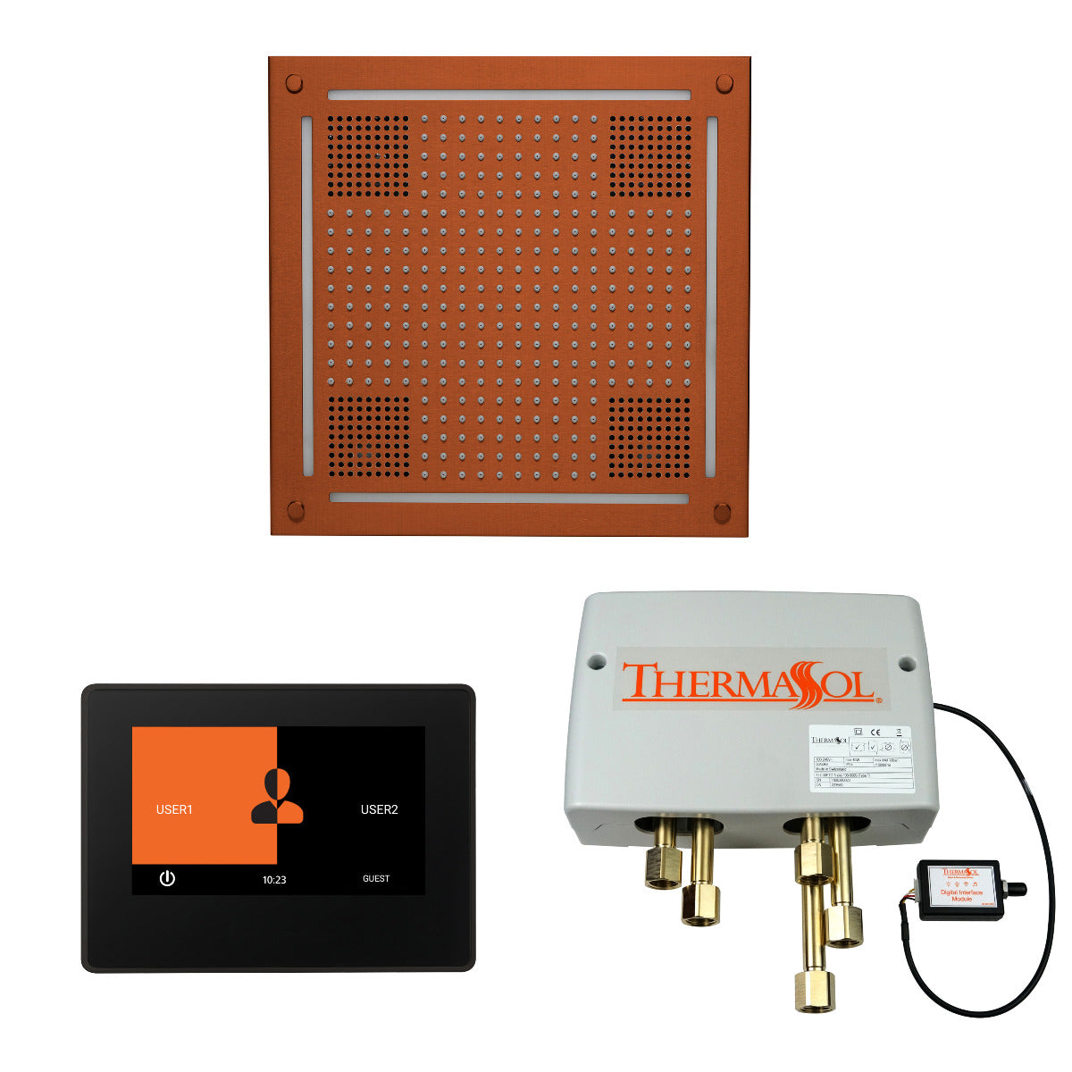 ThermaSol Wellness HydroVive Shower Package with 7" ThermaTouch Square ThermaSol