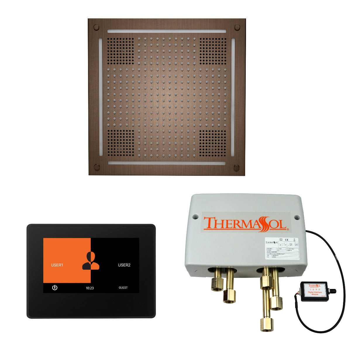 ThermaSol Wellness HydroVive Shower Package with 7" ThermaTouch Square ThermaSol