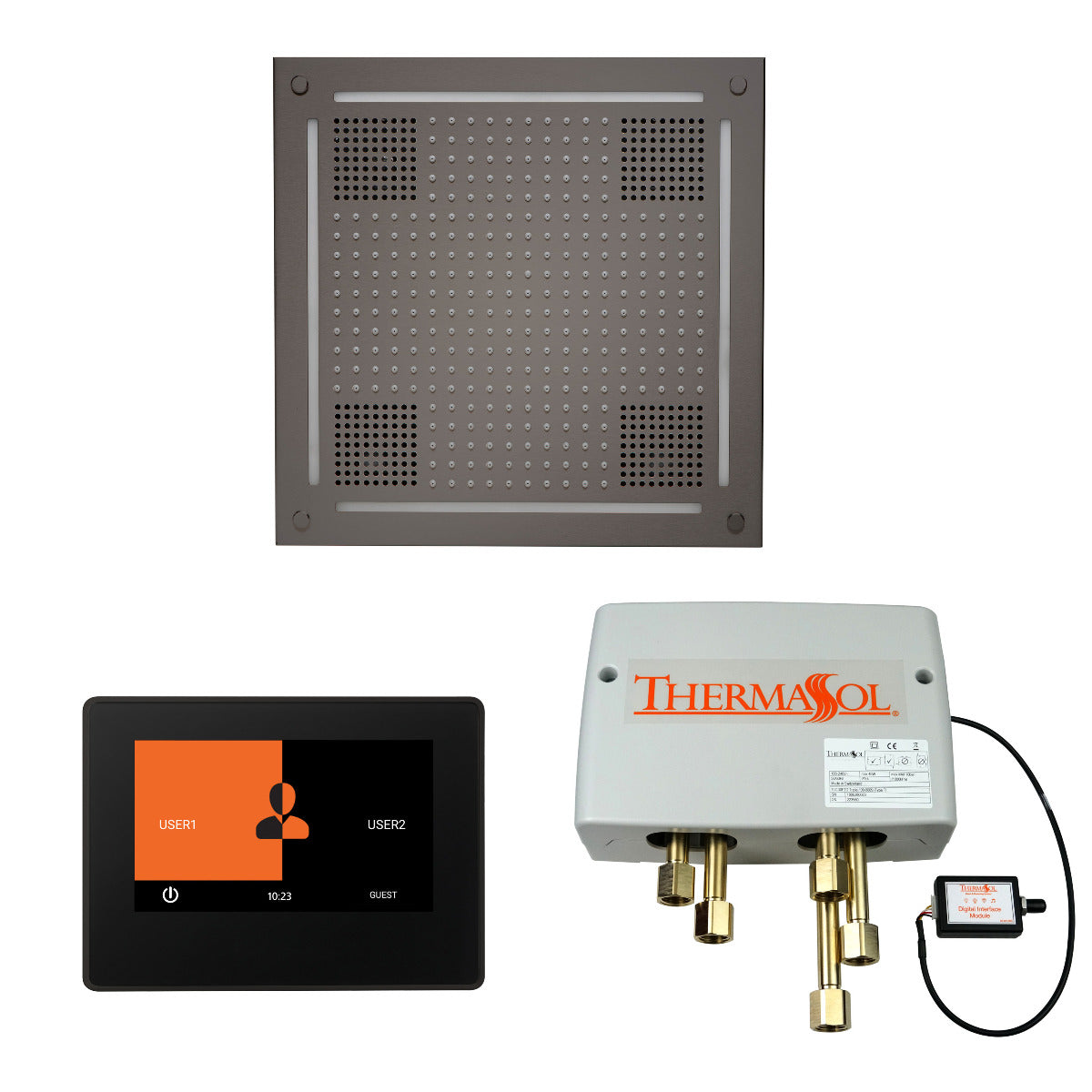 ThermaSol Wellness HydroVive Shower Package with 7" ThermaTouch Square ThermaSol