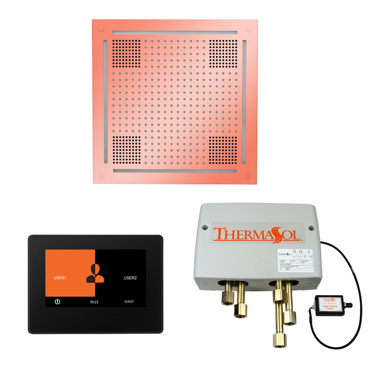 ThermaSol Wellness HydroVive Shower Package with 7" ThermaTouch Square ThermaSol