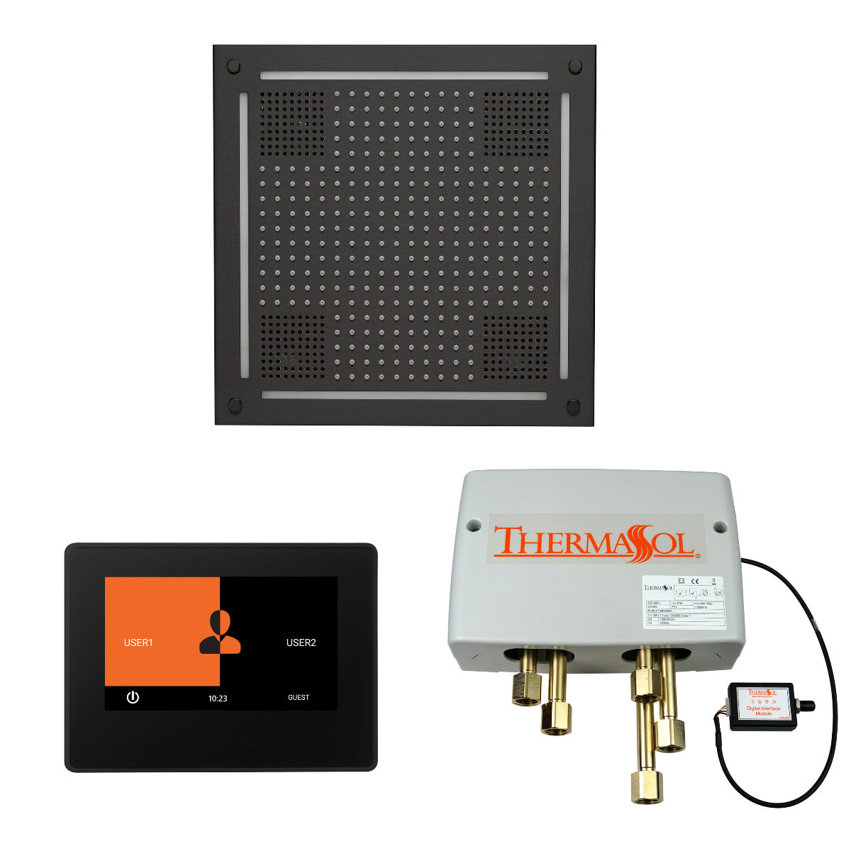 ThermaSol Wellness HydroVive Shower Package with 7" ThermaTouch Square ThermaSol
