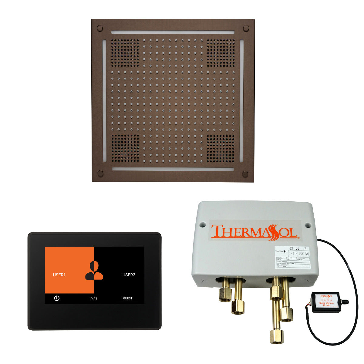 ThermaSol Wellness HydroVive Shower Package with 7" ThermaTouch Square ThermaSol