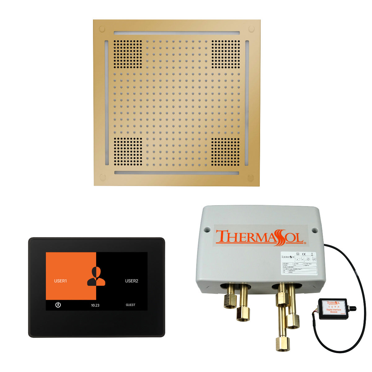 ThermaSol Wellness HydroVive Shower Package with 7" ThermaTouch Square ThermaSol