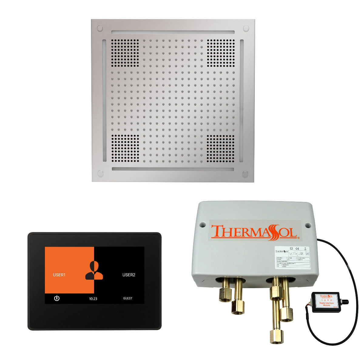ThermaSol Wellness HydroVive Shower Package with 7" ThermaTouch Square ThermaSol