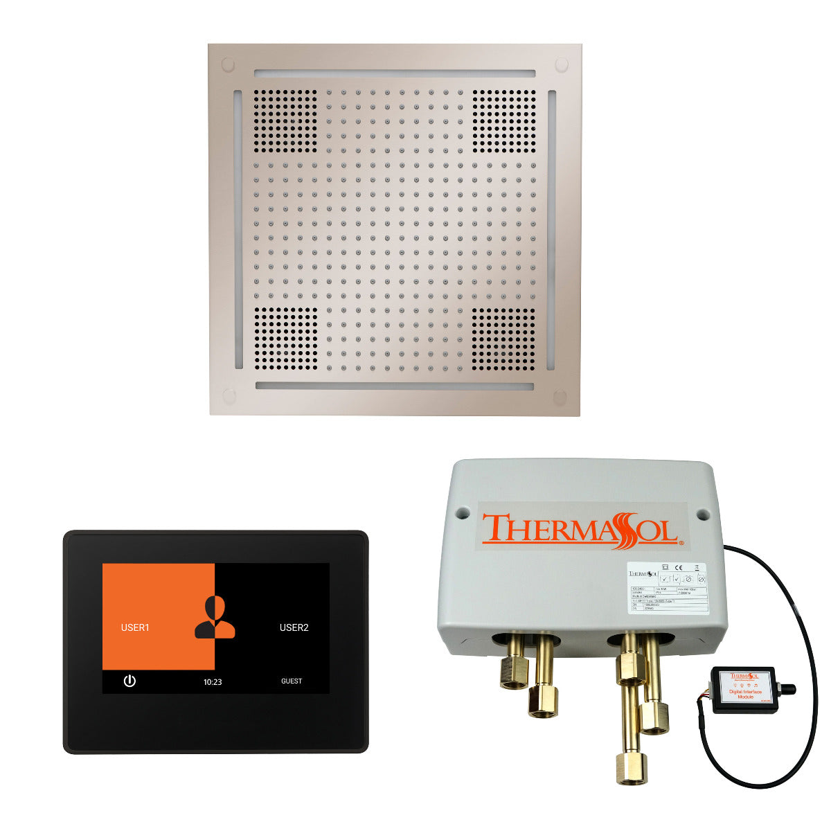 ThermaSol Wellness HydroVive Shower Package with 7" ThermaTouch Square ThermaSol