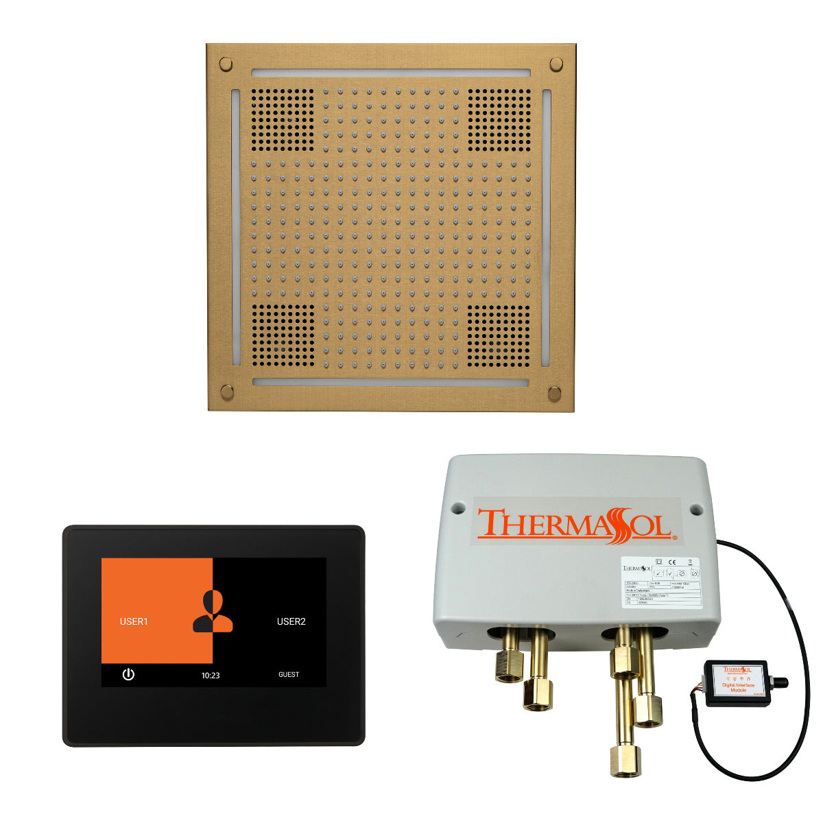 ThermaSol Wellness HydroVive Shower Package with 7" ThermaTouch Square ThermaSol