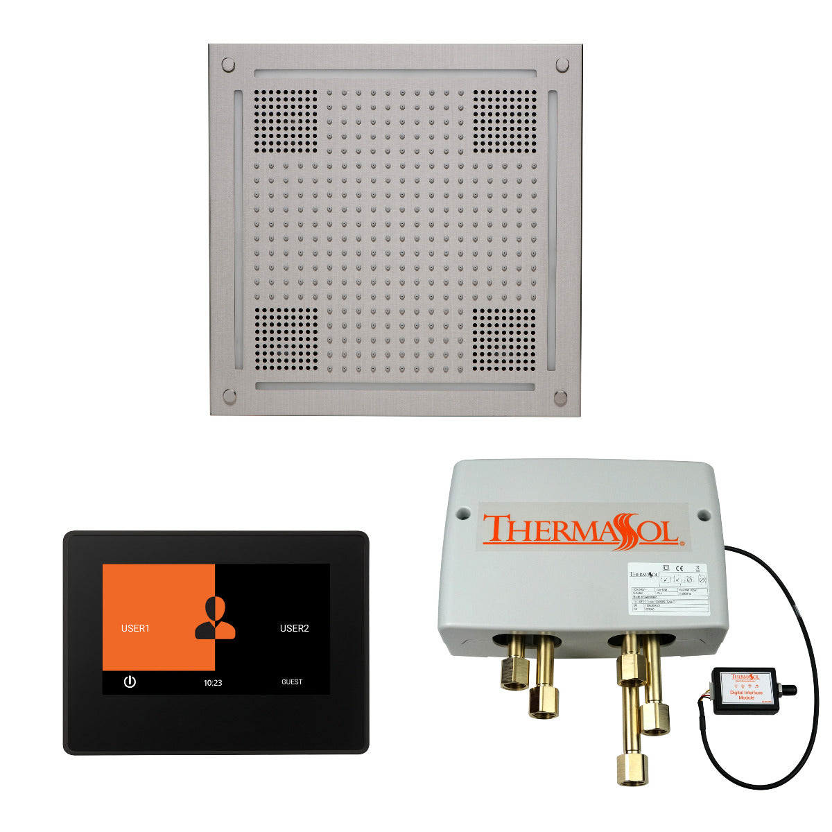 ThermaSol Wellness HydroVive Shower Package with 7" ThermaTouch Square ThermaSol