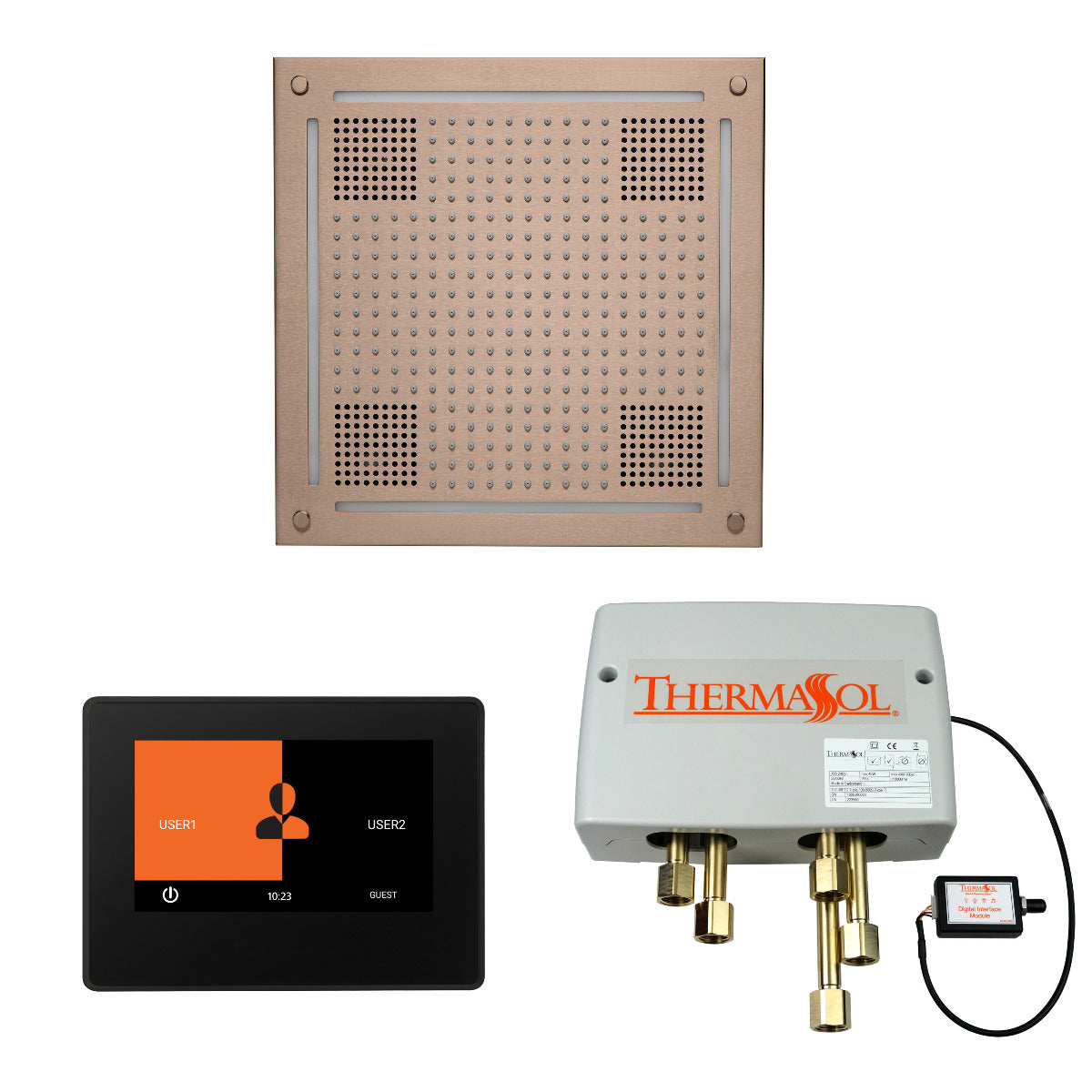 ThermaSol Wellness HydroVive Shower Package with 7" ThermaTouch Square ThermaSol