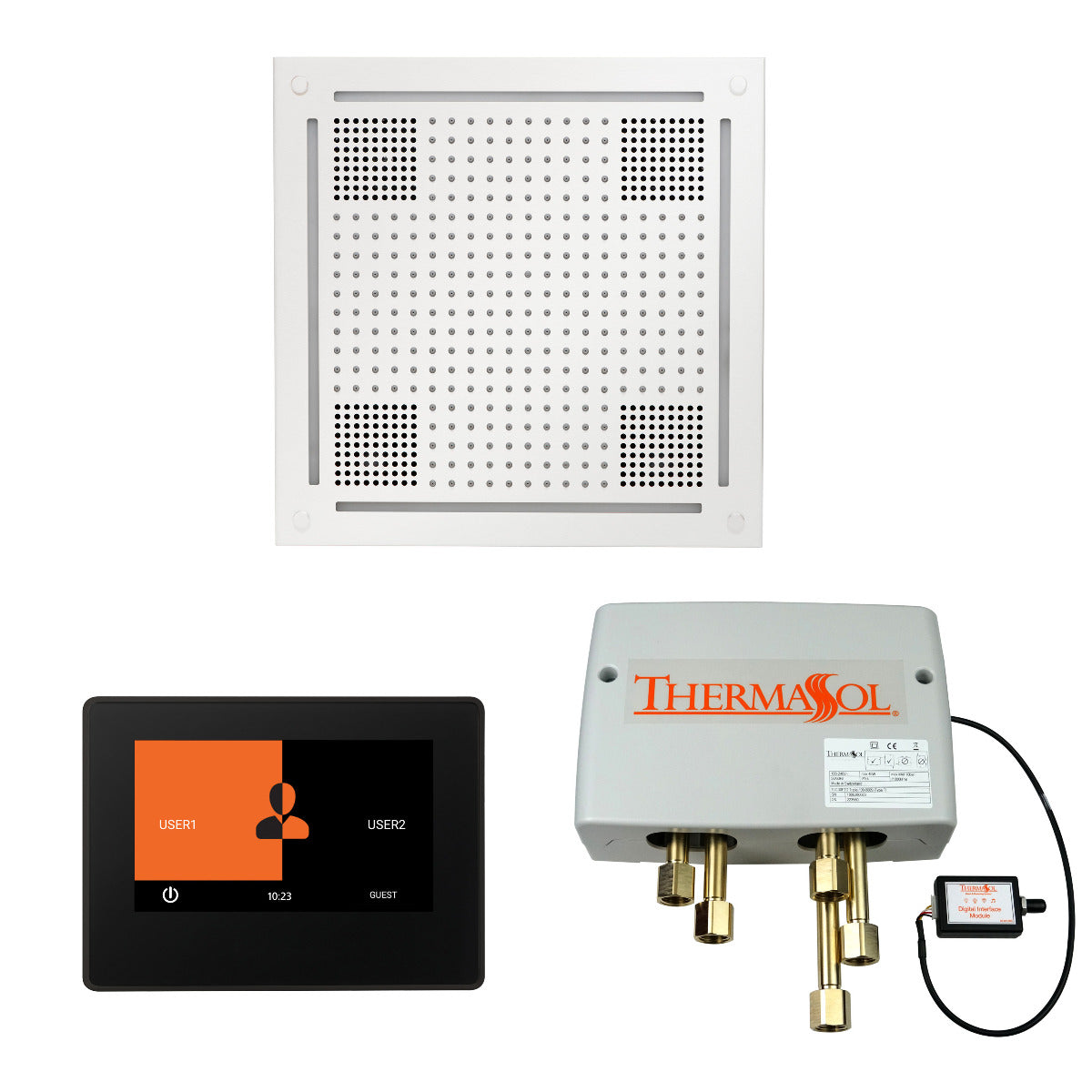 ThermaSol Wellness HydroVive Shower Package with 7" ThermaTouch Square ThermaSol