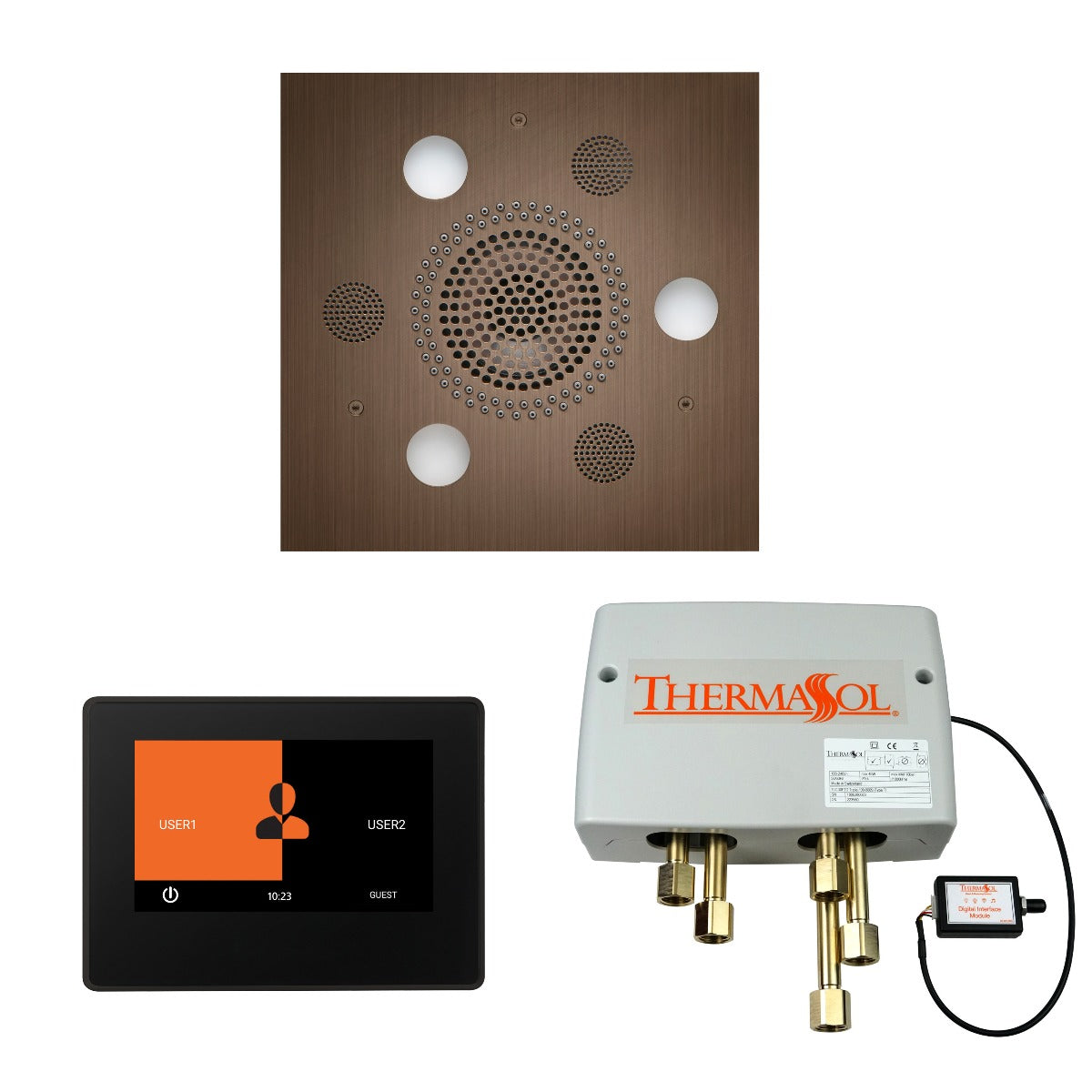 ThermaSol Wellness Shower Package with 7" ThermaTouch Square ThermaSol