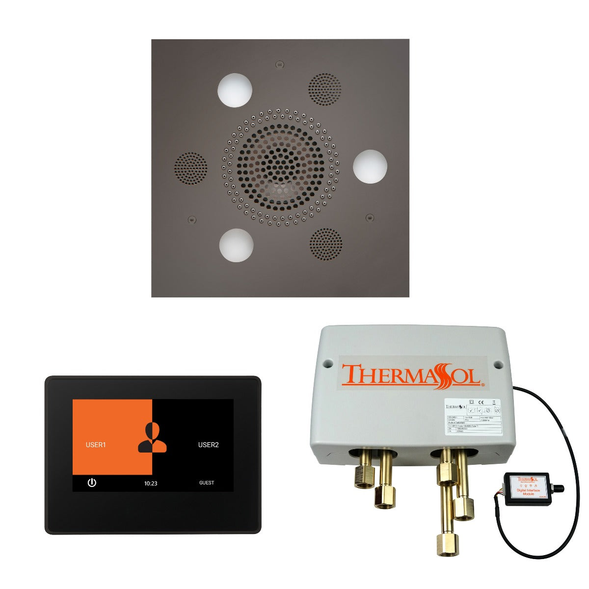 ThermaSol Wellness Shower Package with 7" ThermaTouch Square ThermaSol