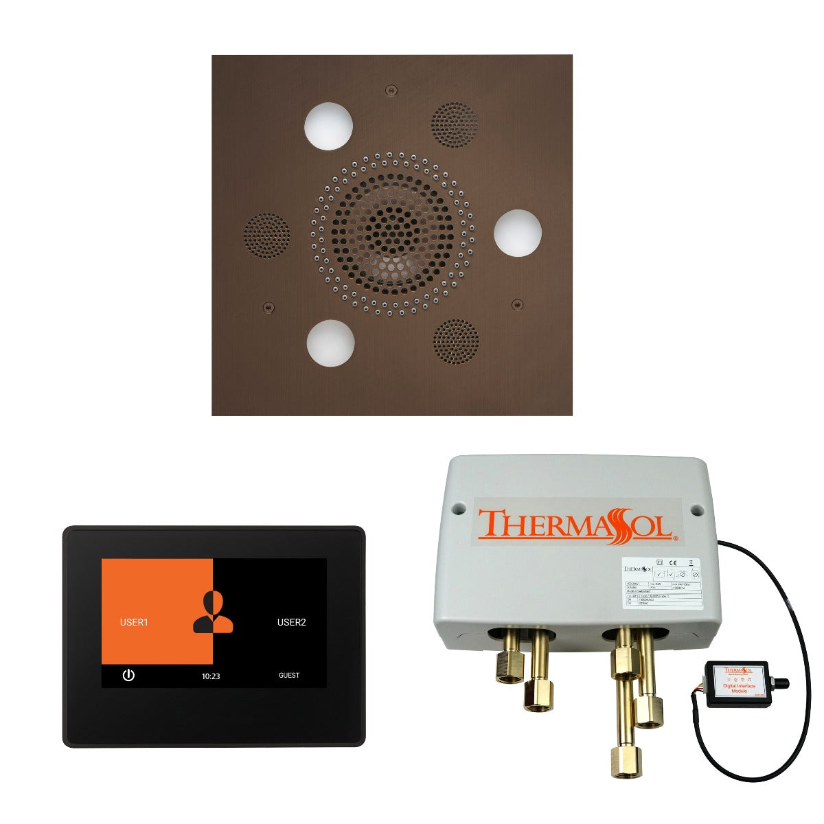 ThermaSol Wellness Shower Package with 7" ThermaTouch Square ThermaSol