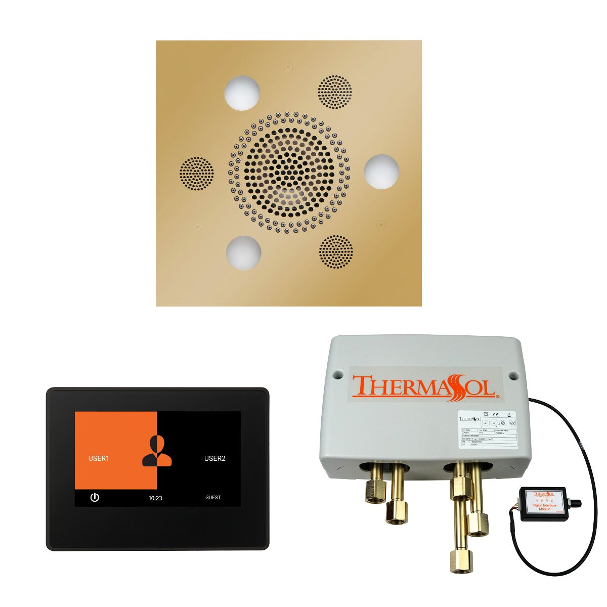 ThermaSol Wellness Shower Package with 7" ThermaTouch Square ThermaSol