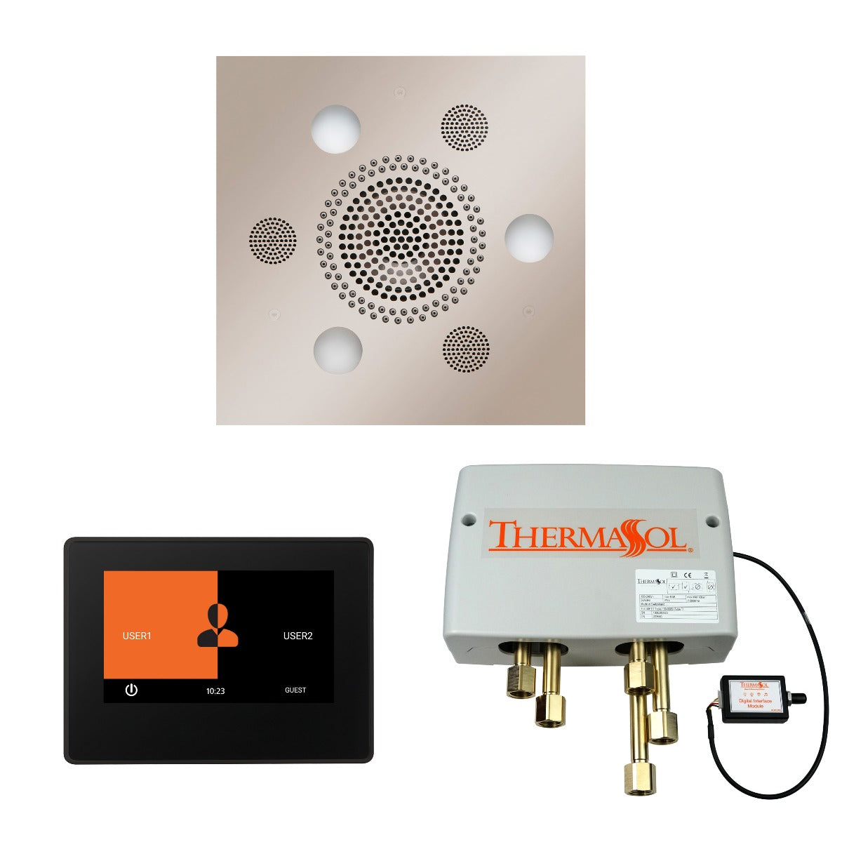 ThermaSol Wellness Shower Package with 7" ThermaTouch Square ThermaSol