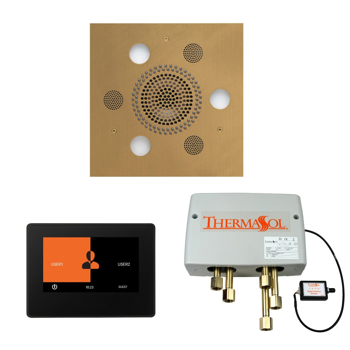 ThermaSol Wellness Shower Package with 7" ThermaTouch Square ThermaSol