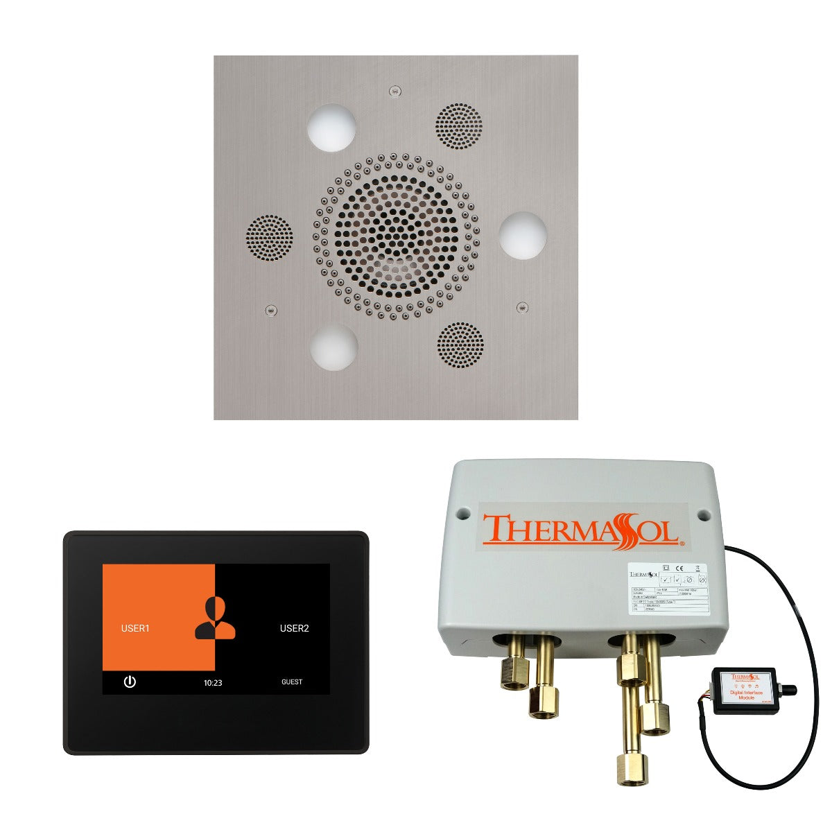 ThermaSol Wellness Shower Package with 7" ThermaTouch Square ThermaSol