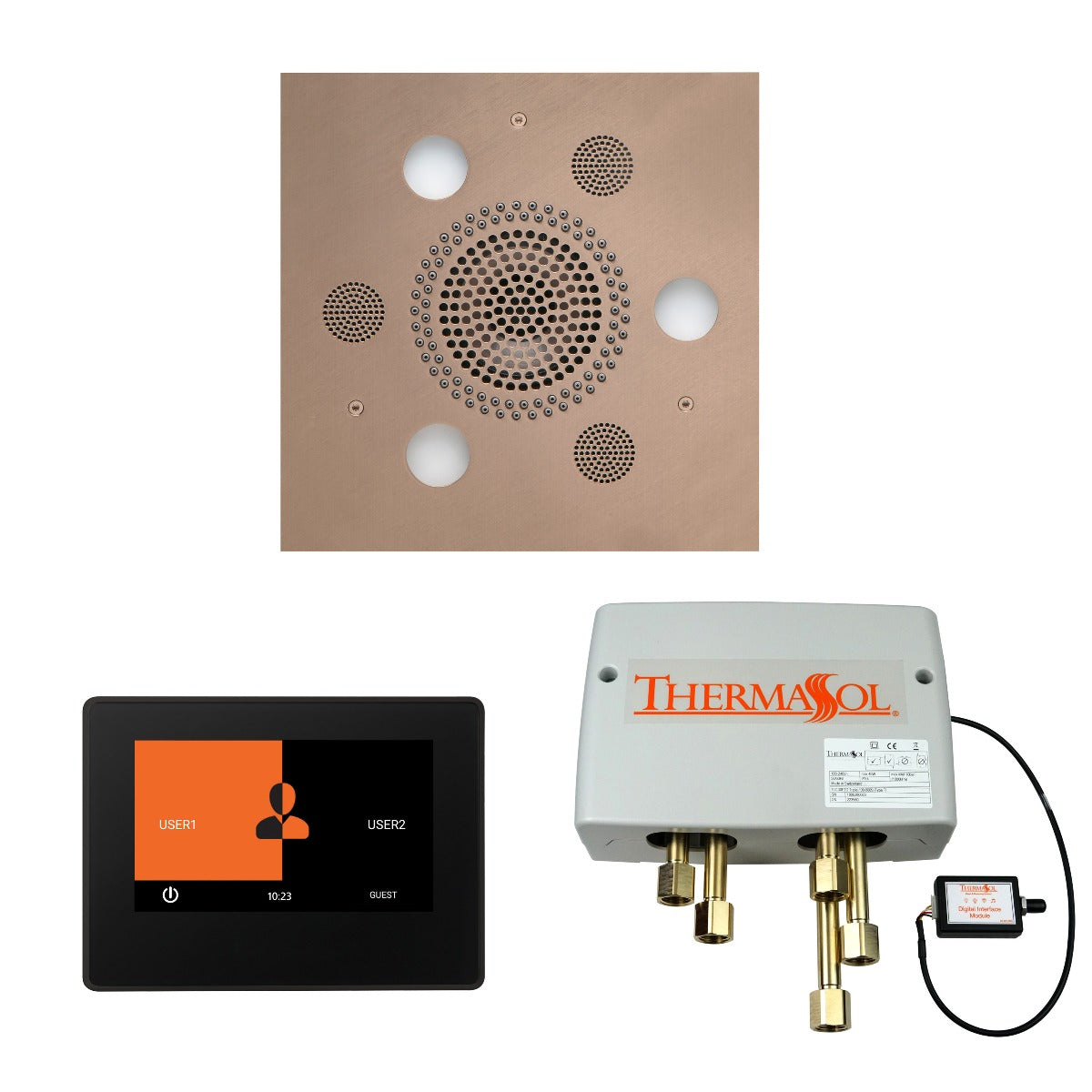 ThermaSol Wellness Shower Package with 7" ThermaTouch Square ThermaSol