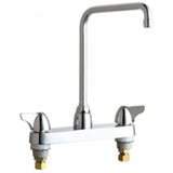 Chicago Faucets 1100-HA8ABCP Universal Centerset Deck Mounted Kitchen Faucet with Lever Handles Polished Chrome - Chicago Faucets