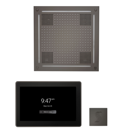 ThermaSol WHSTP15S Wellness Steam Package - HydroVive 18 Rainhead + ThermaTouch2 15" Control + SteamVection Square Steam Head ThermaSol