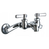 Chicago Faucets 305-RCP Universal Wall Mounted Service Sink with Adjustable Centers Polished Chrome Chicago Faucets