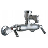 Chicago Faucets 305-VBRCF Universal Wall Mounted Service Sink with Adjustable Centers Polished Chrome - Chicago Faucets