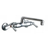 Chicago Faucets 445-ABCP Universal Wall Mounted Service Sink with Adjustable Centers Polished Chrome Chicago Faucets
