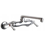 Chicago Faucets 445-E1ABCP Universal Wall Mounted Service Sink with Adjustable Centers Polished Chrome - Chicago Faucets