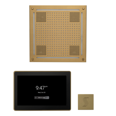 ThermaSol WHSTP15S Wellness Steam Package - HydroVive 18 Rainhead + ThermaTouch2 15" Control + SteamVection Square Steam Head ThermaSol