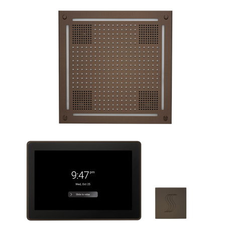 ThermaSol WHSTP15S Wellness Steam Package - HydroVive 18 Rainhead + ThermaTouch2 15" Control + SteamVection Square Steam Head ThermaSol